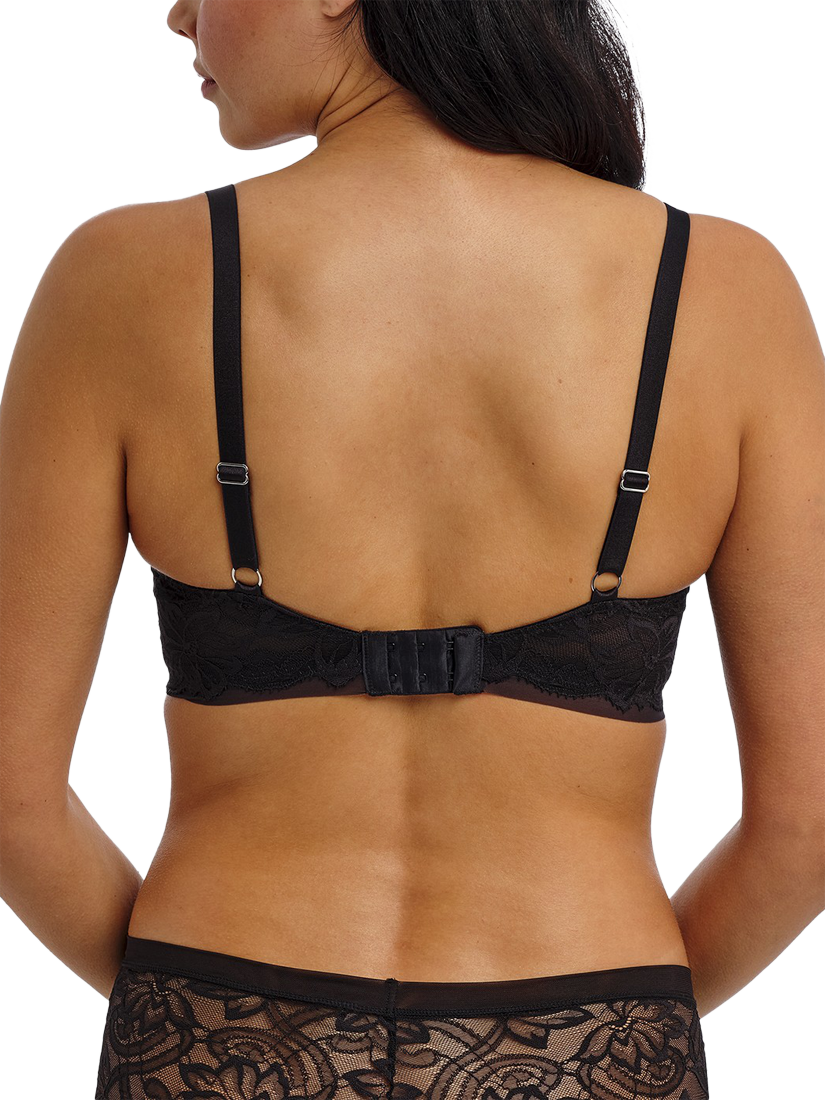 Product image 2 of 4, which shows Wacoal Abéllia Underwired Plunge Bra, Black, 32C