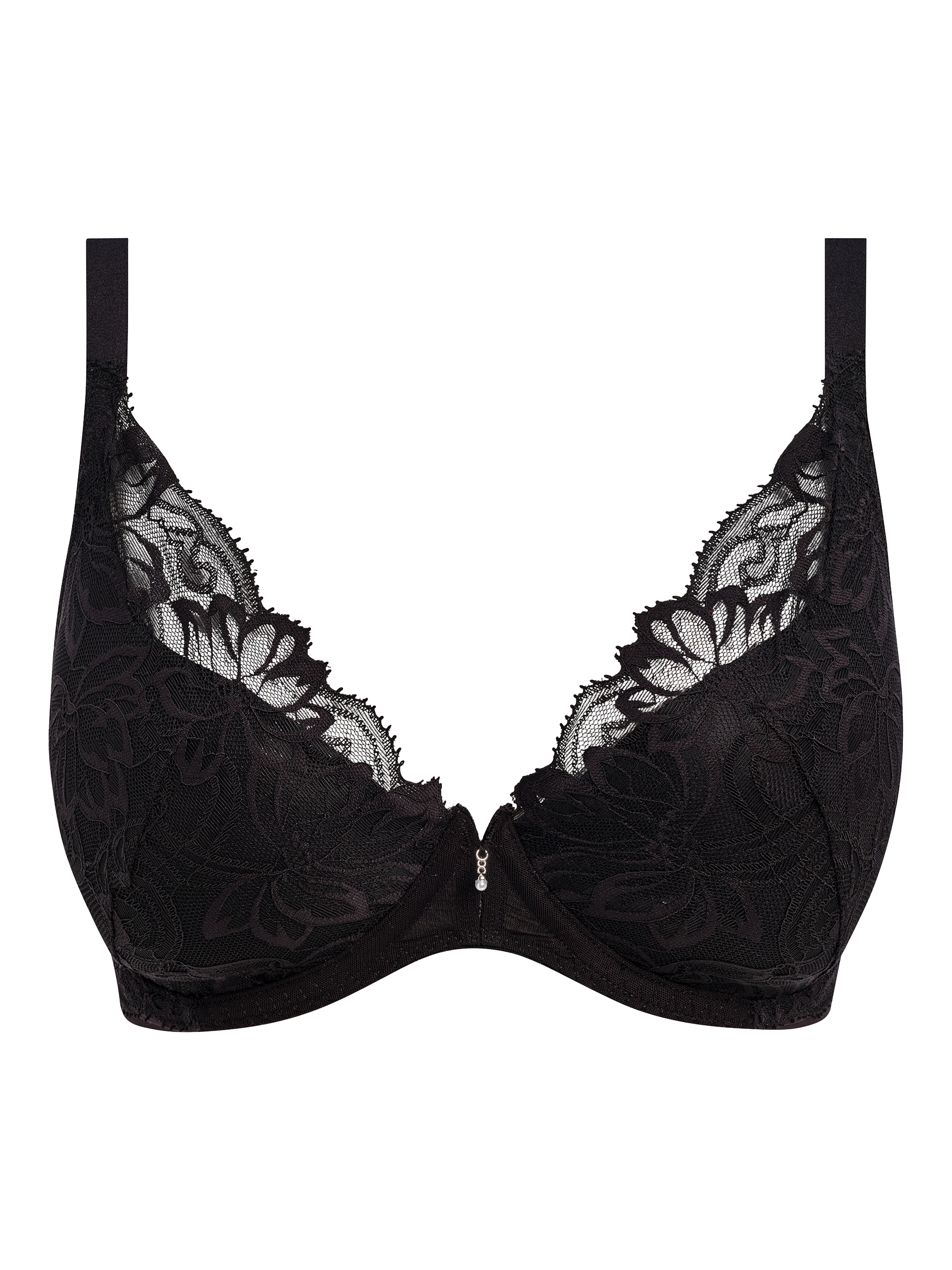 Product image 4 of 4, which shows Wacoal Abéllia Underwired Plunge Bra, Black, 32C