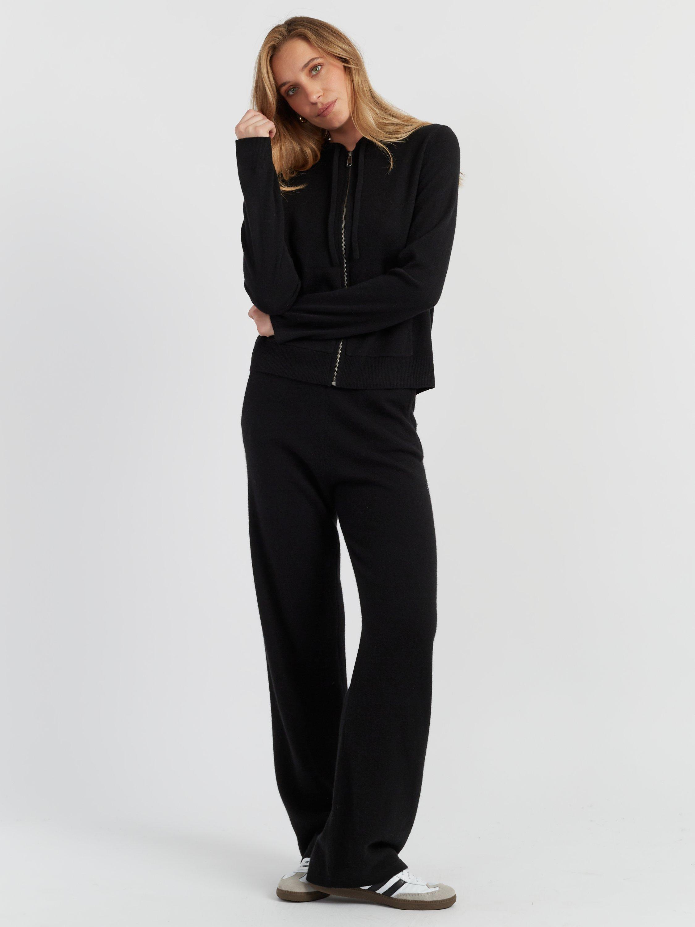 Product image 1 of 4, which shows Chinti & Parker Cashmere Zip Hoodie, Black, XS