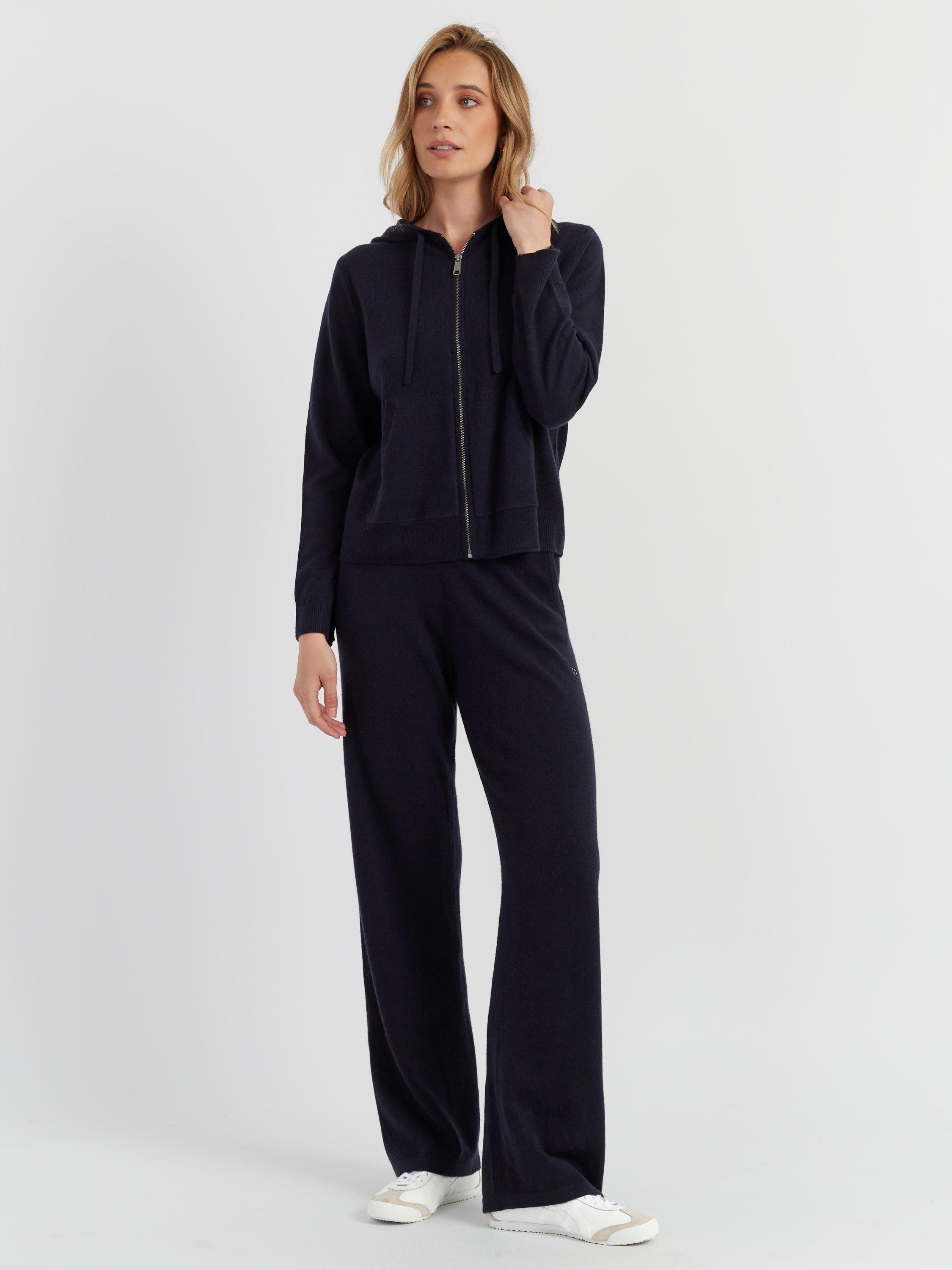 Product image 1 of 4, which shows Chinti & Parker Cashmere Zip Hoodie, Navy, XS