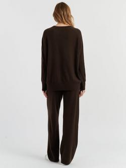 Chinti & Parker Slouchy Pure Cashmere Jumper - view 2, Chocolate