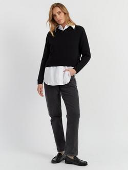 Chinti & Parker V-Neck Pure Cashmere Jumper, Black
