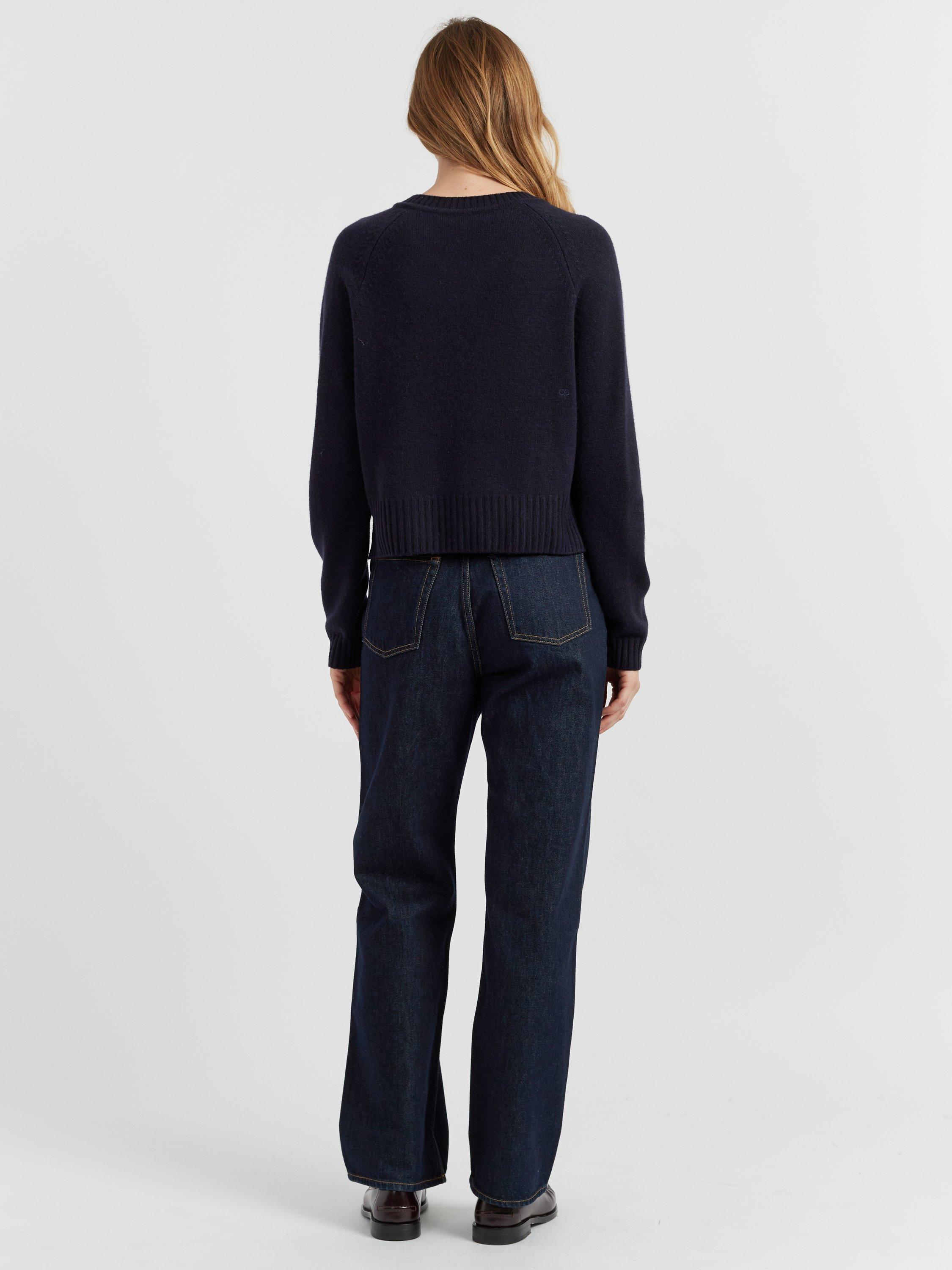 Product image 2 of 4, which shows Chinti & Parker V-Neck Pure Cashmere Jumper, Navy, XS
