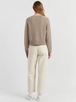 Chinti & Parker V-Neck Pure Cashmere Jumper - view 2, Warm Oatmeal