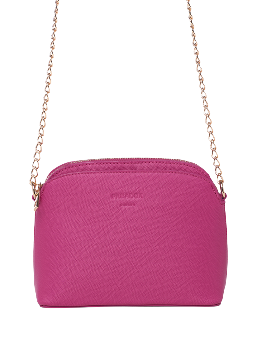 Product image 3 of 5, which shows Paradox London Olive Crossbody Bag, Fuschia