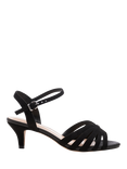 Paradox London Taytum Wide Fit Kitten Heel Sandals, Black