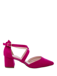 Paradox London Ffion Wide Fit Block Heel Court Shoe, Fuchisa