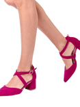 Paradox London Ffion Wide Fit Block Heel Court Shoe, Fuchisa