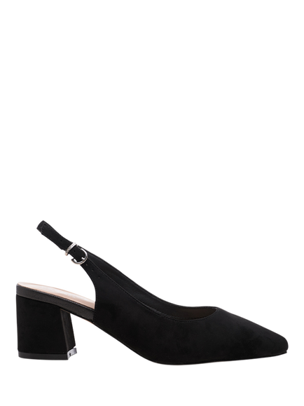 Paradox London Flynn Wide Fit Block Heel Slingback Court Shoes, Black