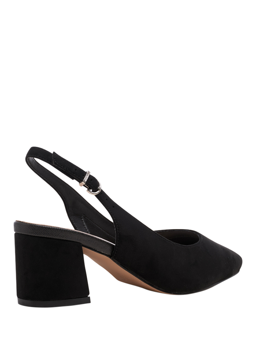Product image 5 of 8, which shows Paradox London Flynn Wide Fit Block Heel Slingback Court Shoes, Black, 3W