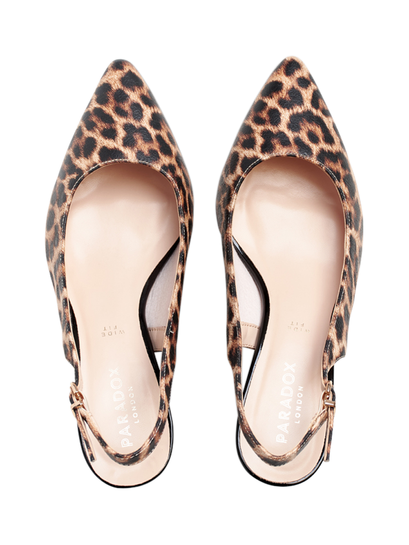 Product image 4 of 8, which shows Paradox London Flynn Wide Fit Slingback Court Shoes, Multi, 3W