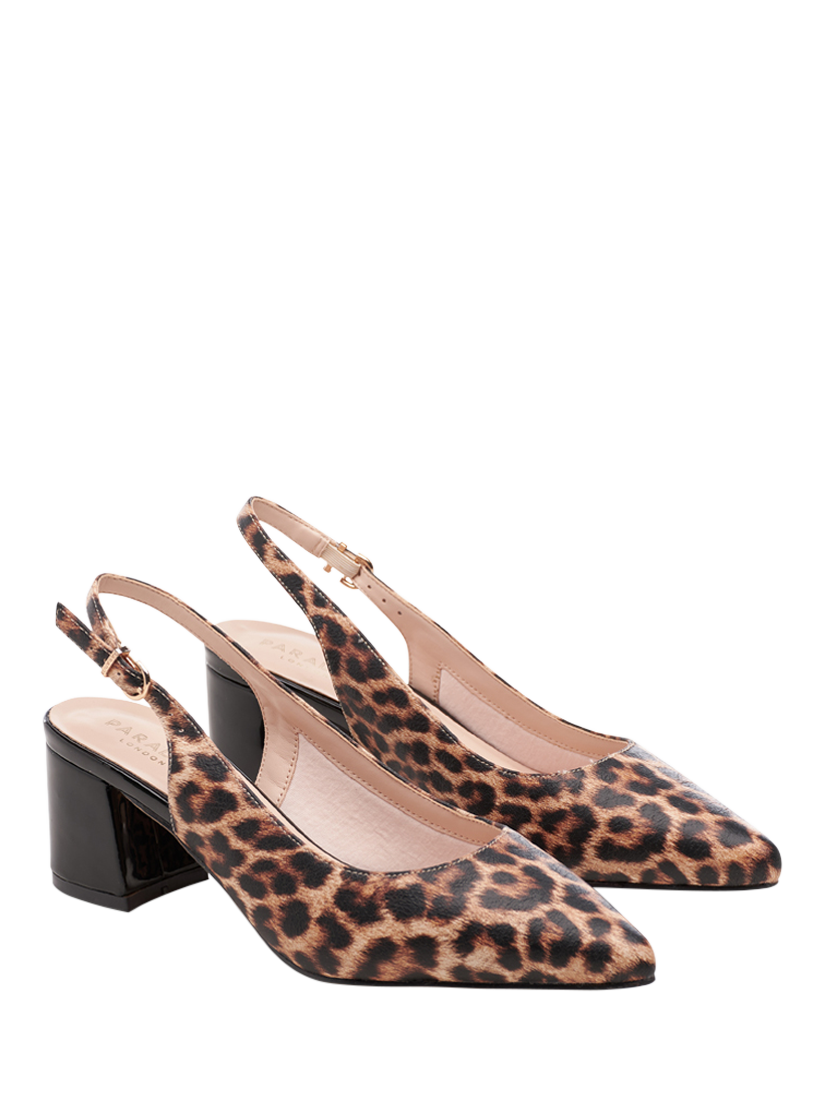 Product image 6 of 8, which shows Paradox London Flynn Wide Fit Slingback Court Shoes, Multi, 3W