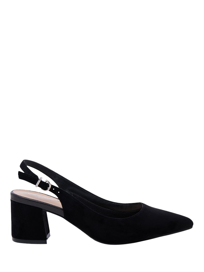 Product image 1 of 7, which shows Paradox London Isadora Wide Fit Slingback Court Shoes, Black, 3W