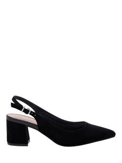 Paradox London Isadora Mid Block Heel Slingback Court Shoes, Black