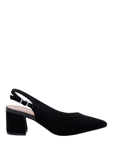 Paradox London Isadora Mid Block Heel Slingback Court Shoes, Black