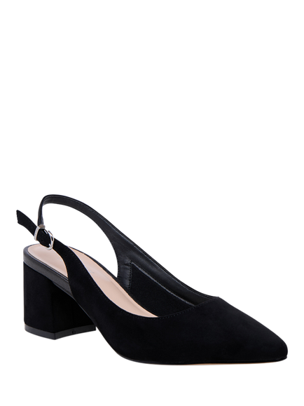 Paradox London Isadora Mid Block Heel Slingback Court Shoes - view 2, Black