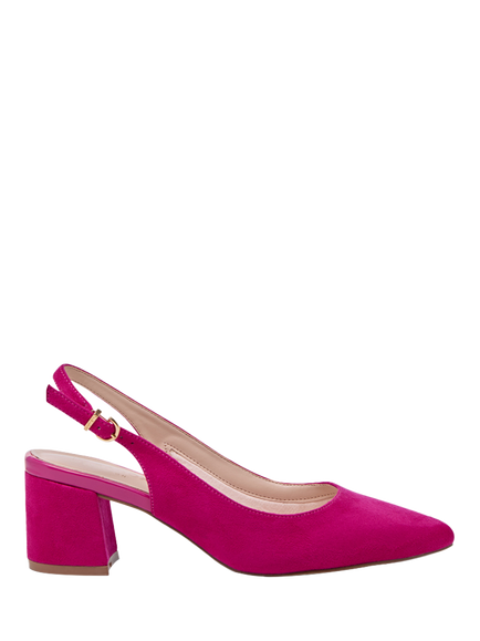 Paradox London Isadora Mid Block Heel Slingback Court Shoes, Fuchisa