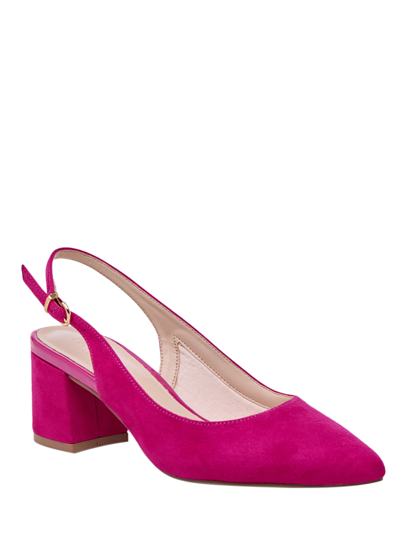 Product image 2 of 7, which shows Paradox London Isadora Wide Fit Slingback Court Shoes, Fuchisa, 3W