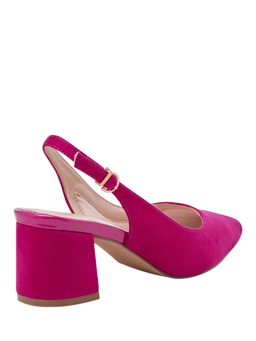 Product image 4 of 7, which shows Paradox London Isadora Wide Fit Slingback Court Shoes, Fuchisa, 3W