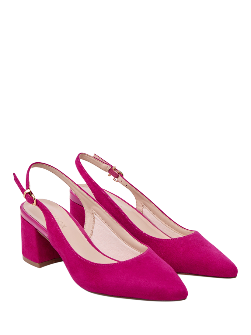 Product image 5 of 7, which shows Paradox London Isadora Wide Fit Slingback Court Shoes, Fuchisa, 3W