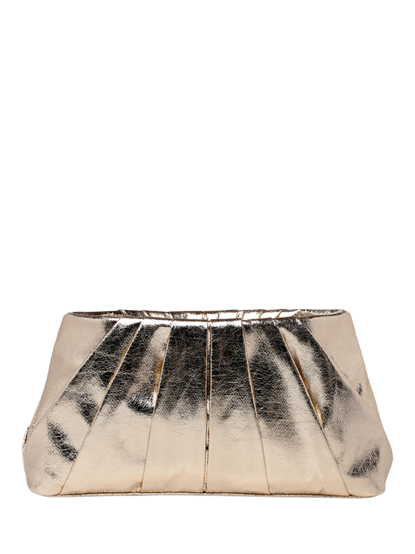 Product image 1 of 4, which shows Paradox London Desert Soft Pleated Clutch Bag, Champagne