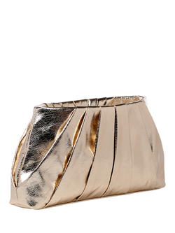 Paradox London Desert Soft Pleated Clutch Bag - view 2, Champagne