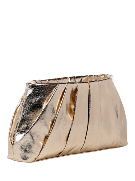 Paradox London Desert Soft Pleated Clutch Bag - view 2, Champagne