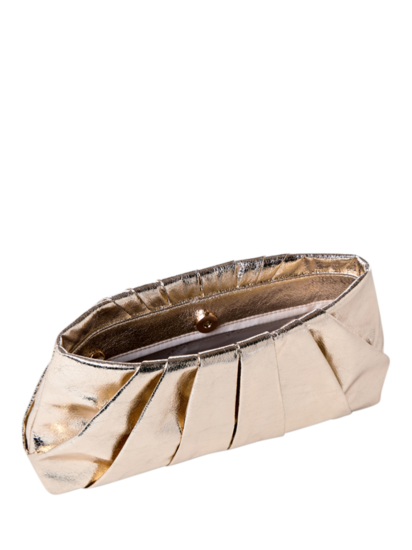 Product image 3 of 4, which shows Paradox London Desert Soft Pleated Clutch Bag, Champagne
