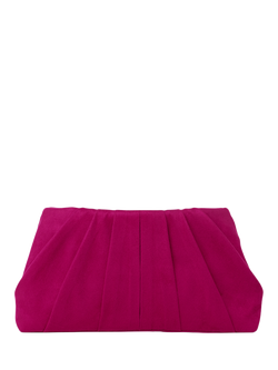 Paradox London Desert Soft Pleated Clutch Bag, Fuchsia