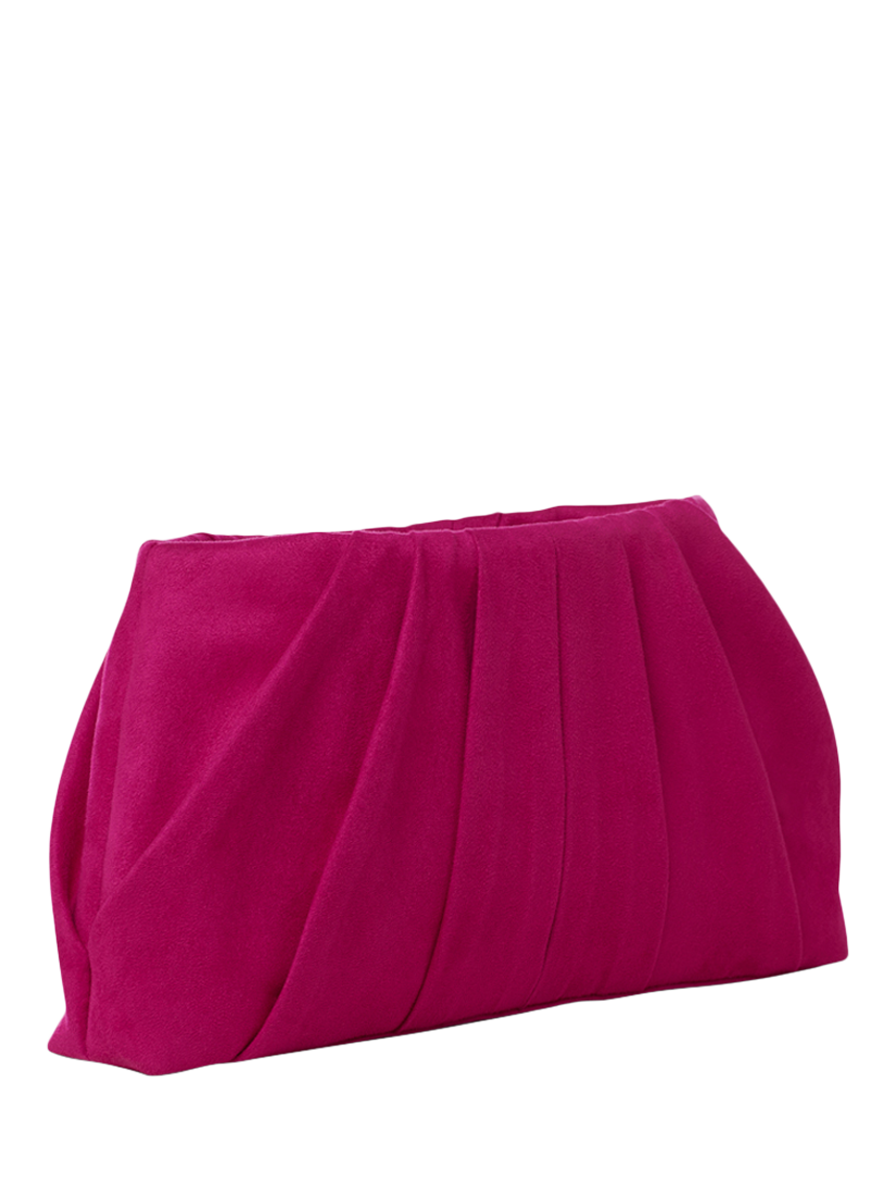 Product image 2 of 4, which shows Paradox London Desert Soft Pleated Clutch Bag, Fuchsia
