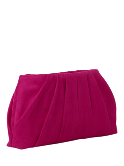 Paradox London Desert Soft Pleated Clutch Bag - view 2, Fuchsia