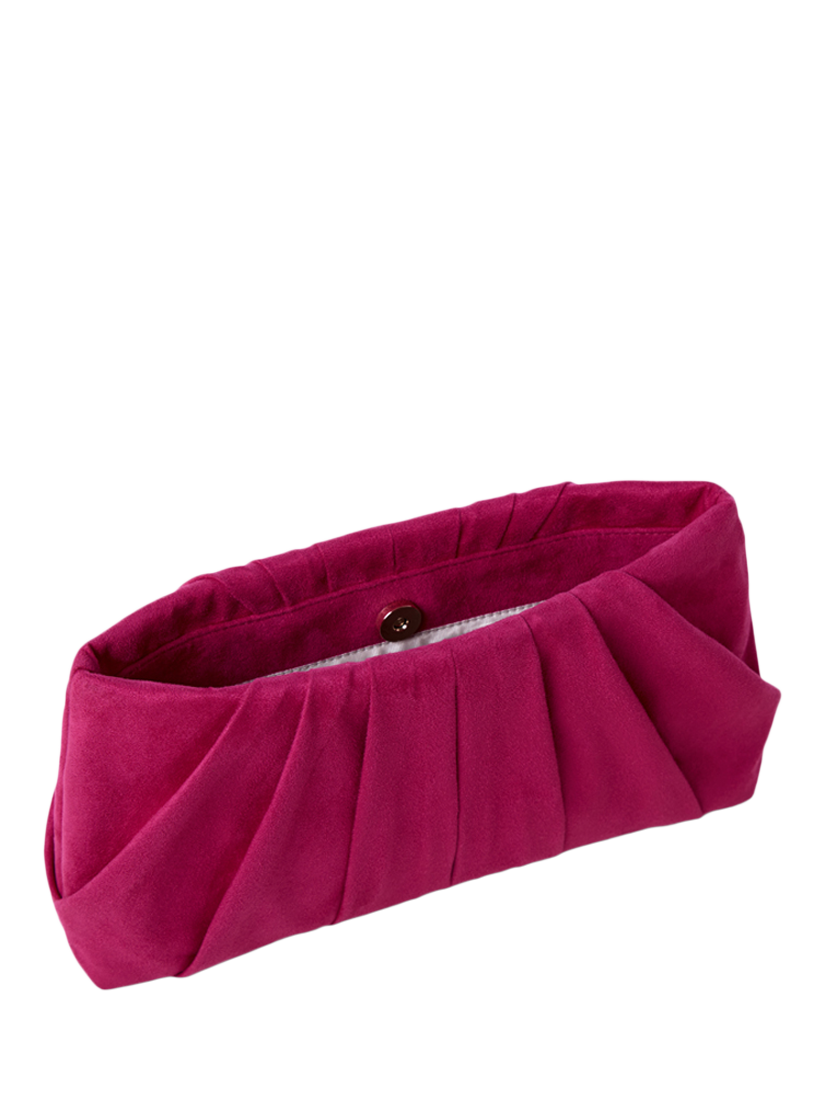 Product image 3 of 4, which shows Paradox London Desert Soft Pleated Clutch Bag, Fuchsia