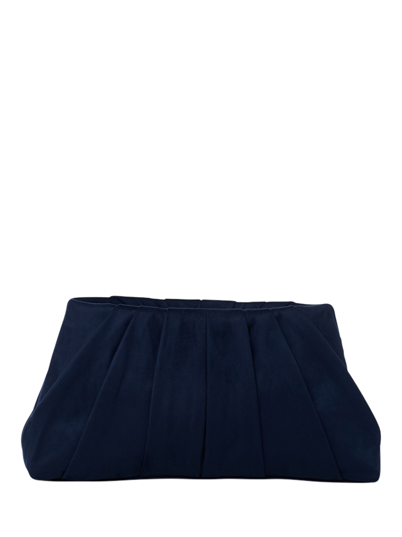 Product image 1 of 4, which shows Paradox London Desert Soft Pleated Clutch Bag, Navy