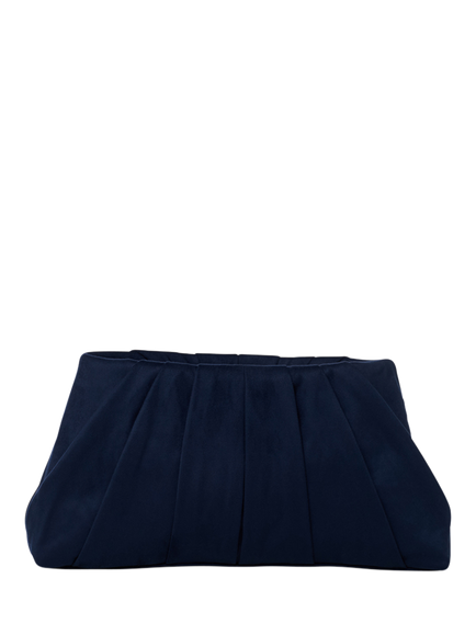 Paradox London Desert Soft Pleated Clutch Bag, Navy