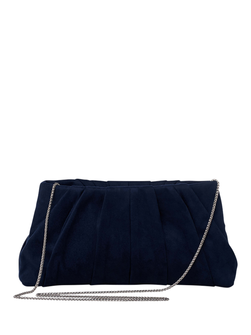 Product image 3 of 4, which shows Paradox London Desert Soft Pleated Clutch Bag, Navy