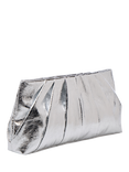 Paradox London Desert Soft Pleated Clutch Bag, Silver