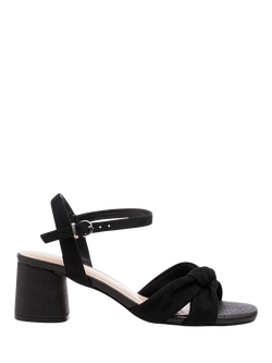 Paradox London Nalani Wide Fit Low Block Heel Sandals, Black