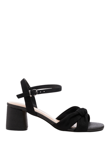 Paradox London Nalani Wide Fit Low Block Heel Sandals, Black