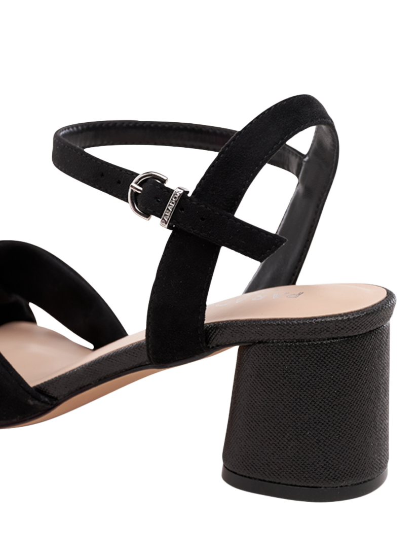 Product image 8 of 8, which shows Paradox London Nalani Wide Fit Block Heel Sandals, Black, 3