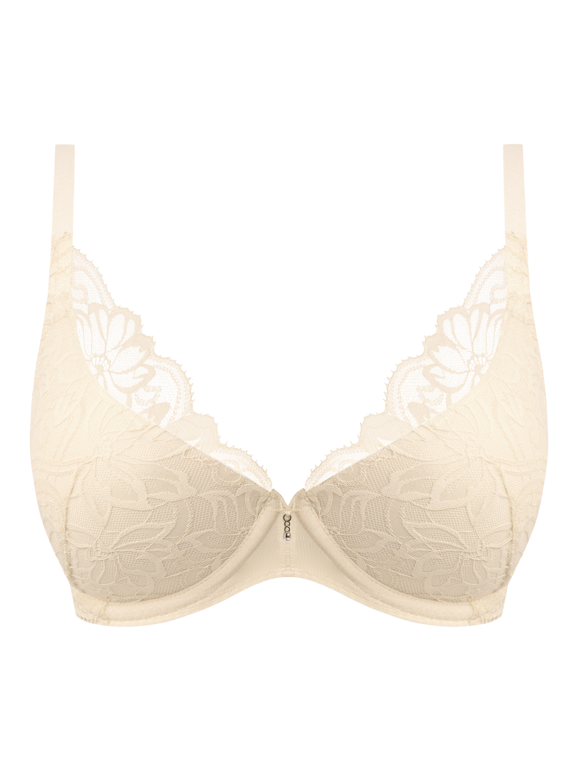 Product image 3 of 3, which shows Wacoal Abellia Underwired Plunge Bra, Gardenia, 32C