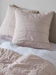 Bedfolk Relaxed Cotton Quilted Square Pillowcase, Pair, Rose