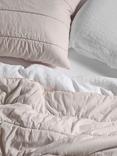 Bedfolk Relaxed Cotton Quilted Square Pillowcase, Pair, Rose