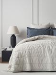 Bedfolk Relaxed Cotton Quilted Square Pillowcase, Pair, Clay