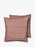 Bedfolk Relaxed Cotton Quilted Square Pillowcase, Pair, Rust