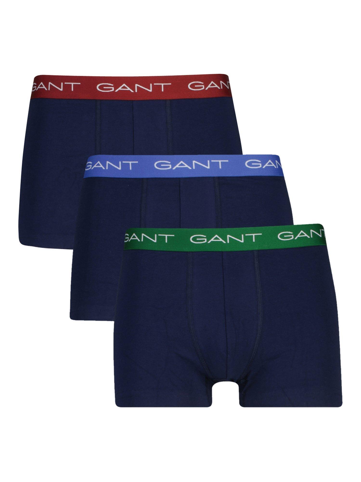 Product image 2 of 2, which shows GANT Logo Cotton Blend Trunks, Pack of 3, Marine, L