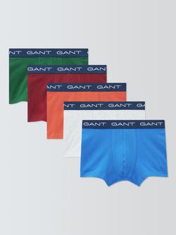 GANT Cotton Stretch Jersey Trunks, Pack of 5, Multi, Multi
