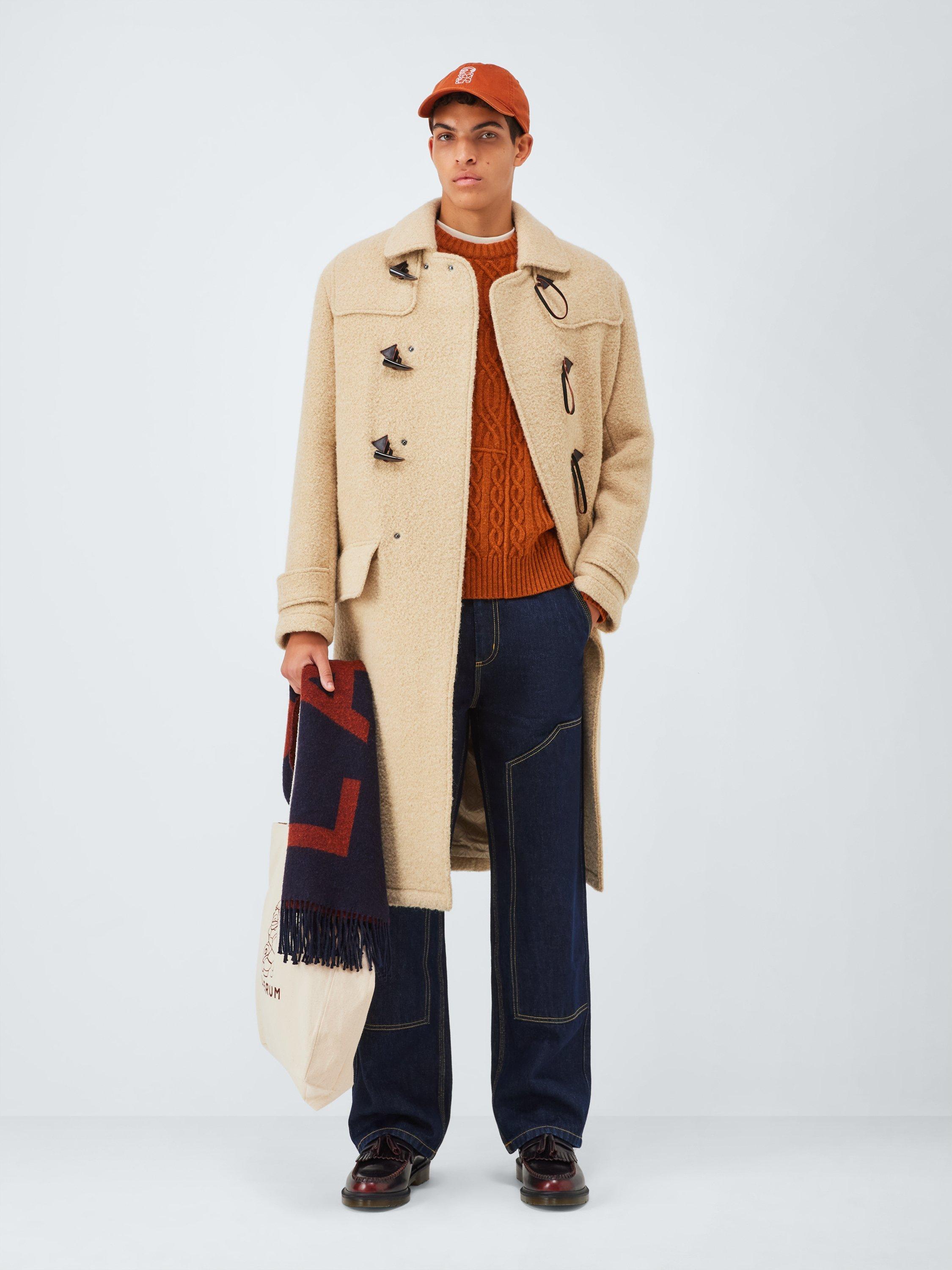 Product image 3 of 6, which shows John Lewis x LABRUM Lambswool Blend Cable Knit Jumper, Tibetan Tan, S