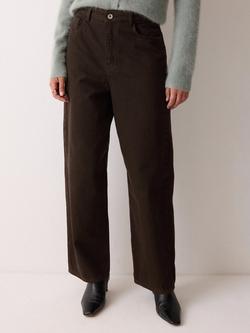 Jigsaw Lucia High Waisted Cotton Denim Jeans, Brown