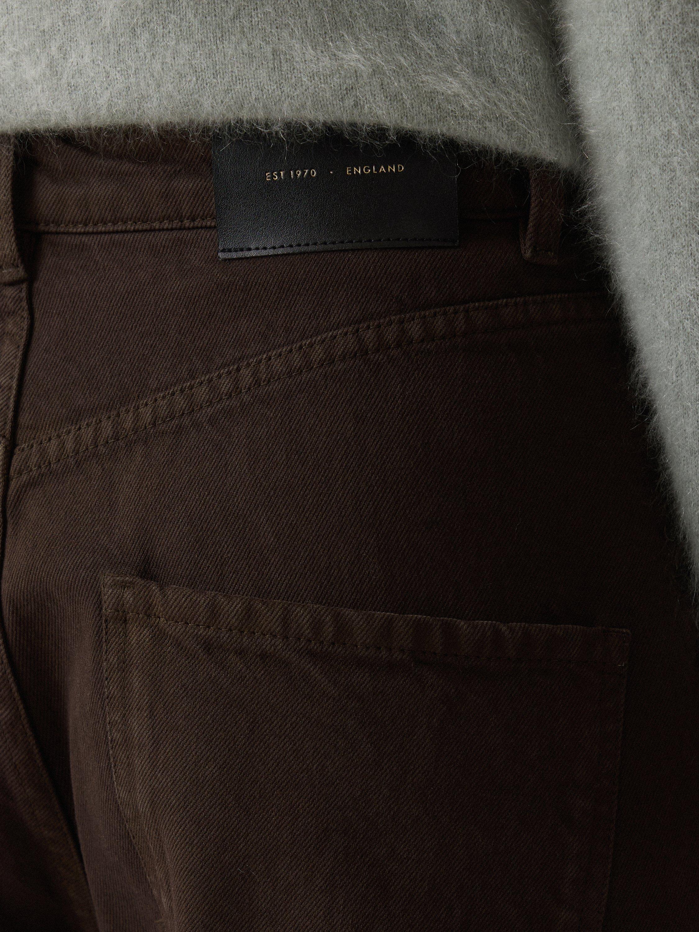 Product image 5 of 5, which shows Jigsaw Lucia High Waisted Cotton Denim Jeans, Brown, 24