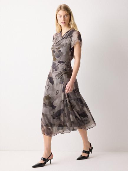Jigsaw Antique Floral Midi Dress, Multi, Multi